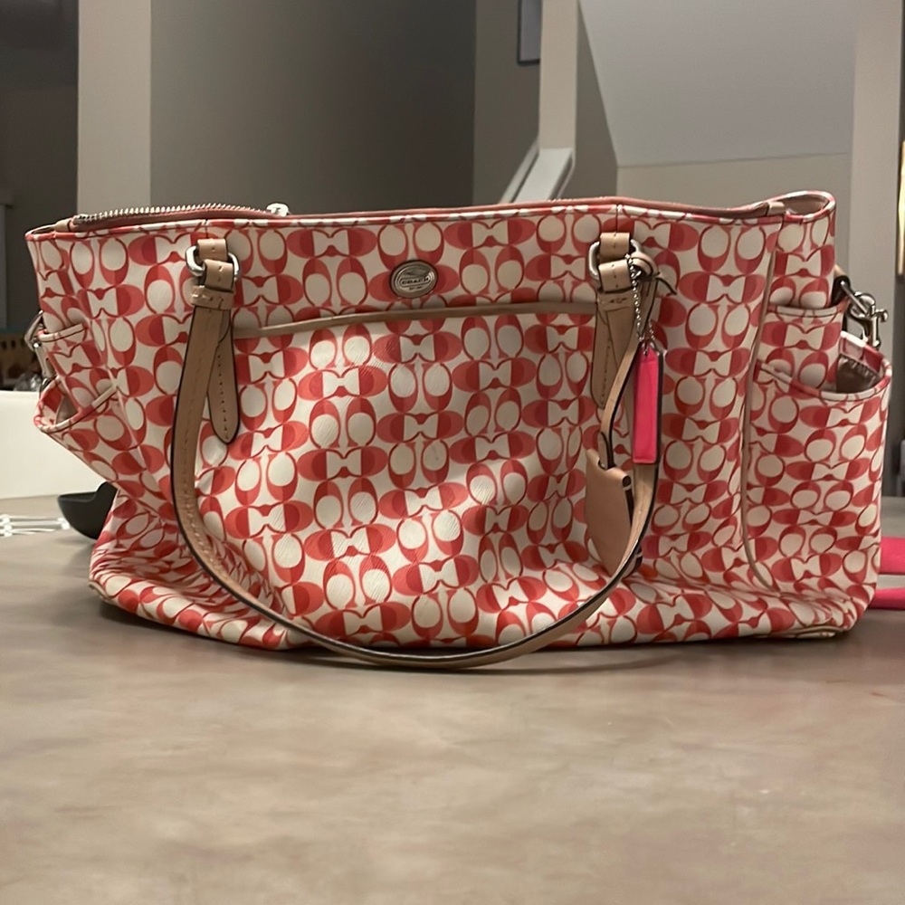 Red Coach Monogram Bag